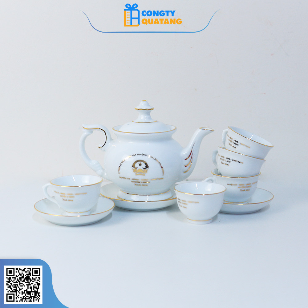 Bộ ấm chén Bát Tràng gốm sứ cao cấp làm quà tặng cô giáo