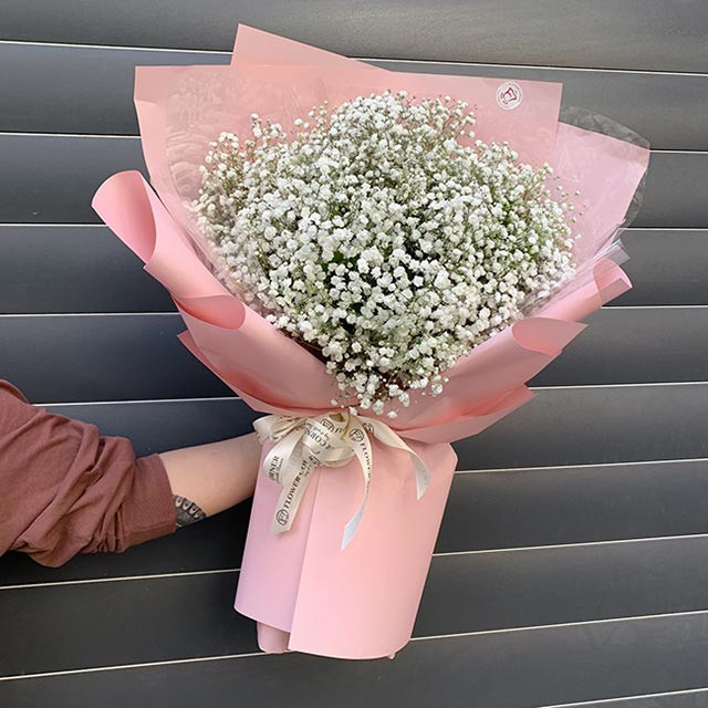 bó hoa baby trắng tinh khôi dành tặng sinh nhật