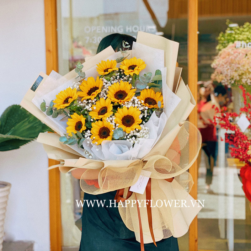 Bó hoa hướng dương vàng tặng hoa sinh nhật tươi tắn