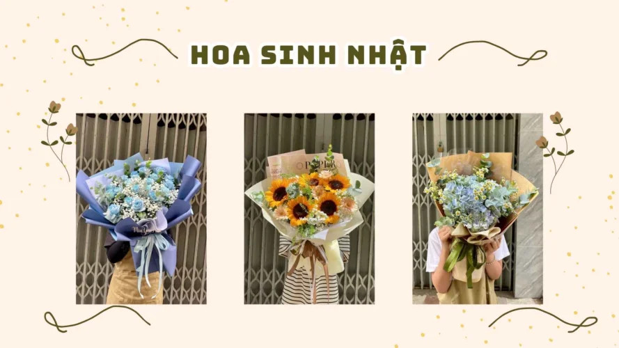 bó hoa sinh nhật nhiều màu sắc rực rỡ