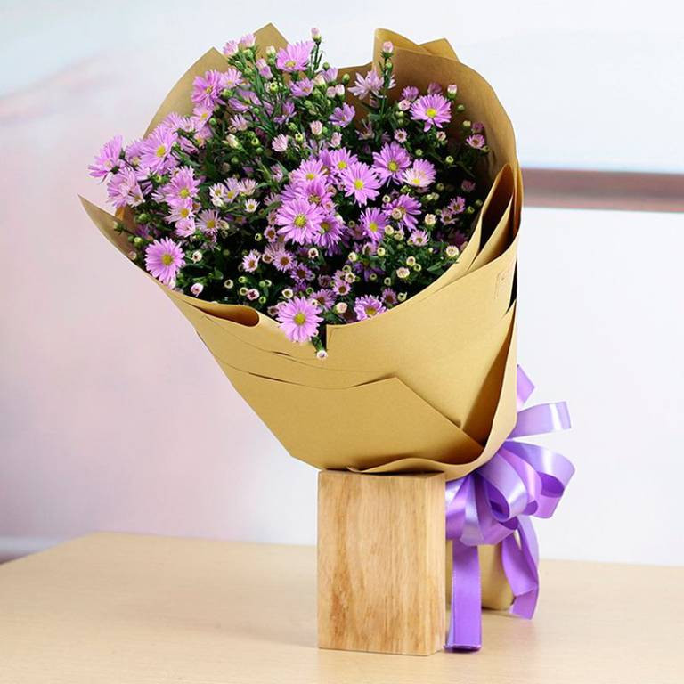 Bó hoa thạch thảo tím thanh cao, món quà hoa chúc mừng sinh nhật bạn gái tinh tế
