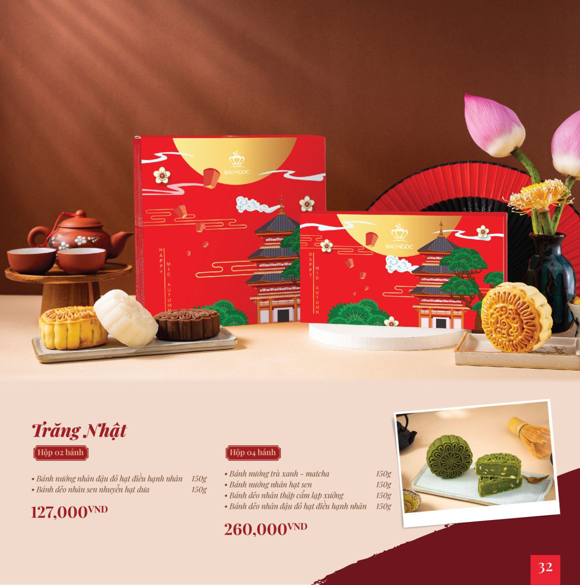 Bộ sưu tập bánh trung thu Bảo Ngọc 2024 Trăng Nhật với phong cách tối giản, thanh lịch