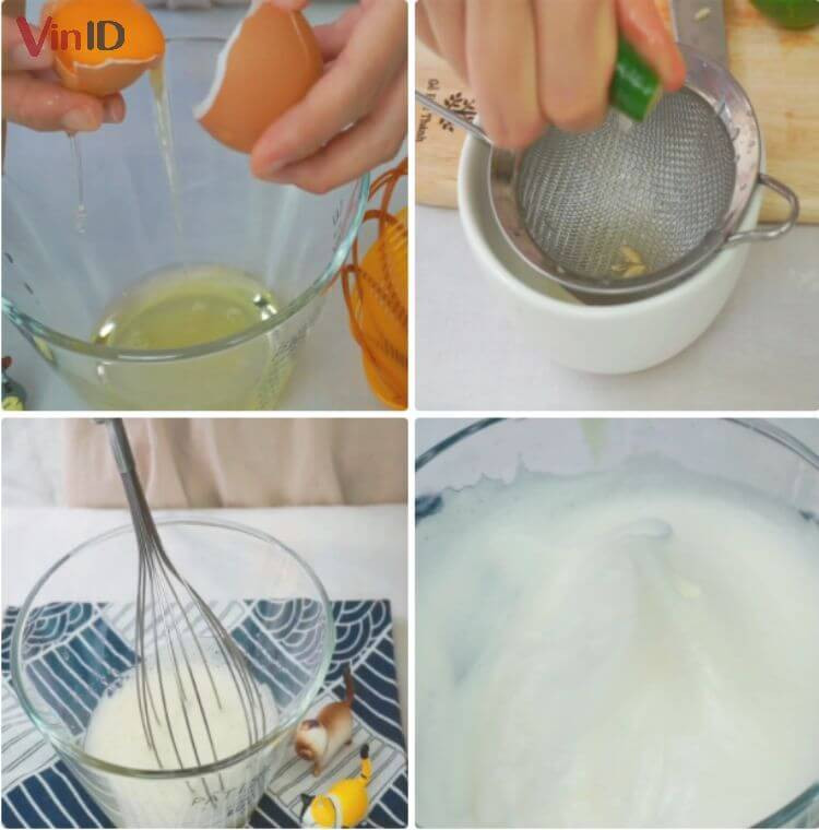Các bước đánh bông lòng trắng trứng cho souffle pancake