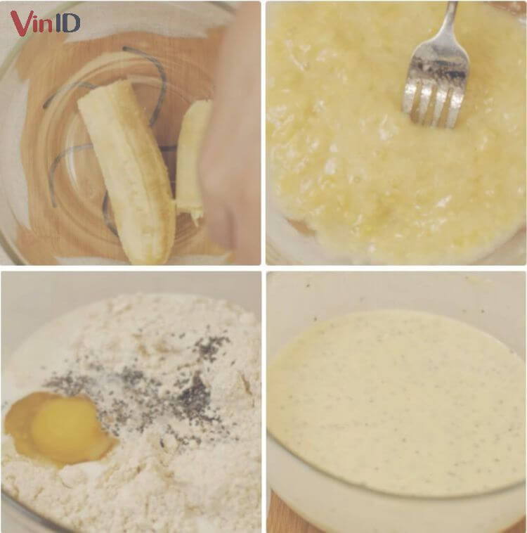 Các bước trộn bột bánh yến mạch