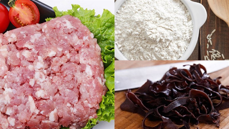 Các nguyên liệu tươi ngon để làm món bánh hòn nhân thịt tại nhà.