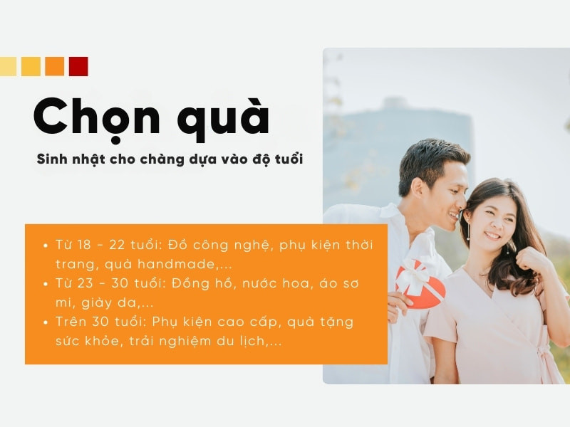 Cặp đôi đang lựa chọn quà sinh nhật bạn trai phù hợp với độ tuổi, thể hiện tình cảm chân thành.