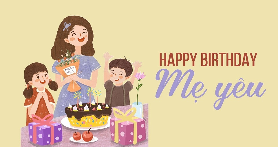 Chiếc bánh sinh nhật độc đáo cùng lời chúc mẹ hài hước vui nhộn