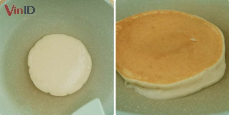 Chiên bánh pancake từ bột pha sẵn nhanh chóng