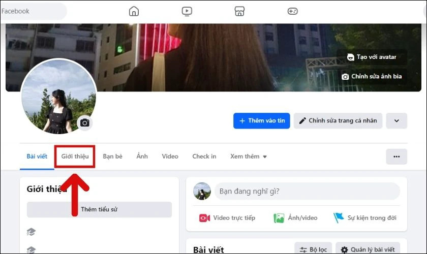 Chọn mục Giới thiệu trong hồ sơ cá nhân để thay đổi cài đặt ngày sinh