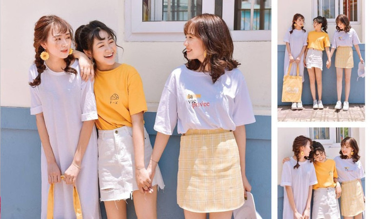 Cô bé chọn quần áo thời trang