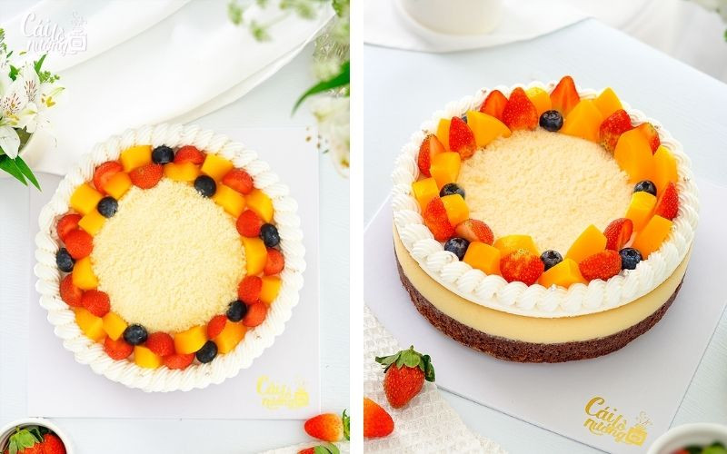 Flan Gato Trái Cây - bánh sinh nhật đơn giản cho bữa tiệc thân mật, đẹp mắt