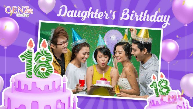 Hình ảnh gợi ý lời chúc mừng sinh nhật con gái tròn 18 tuổi với nhiều cung bậc cảm xúc.