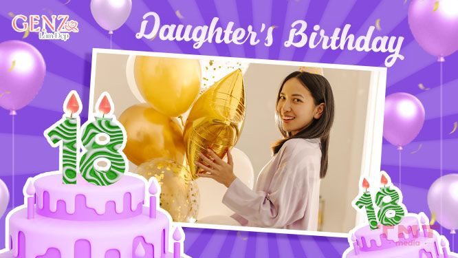 Hình ảnh minh họa những lời chúc sinh nhật con gái 18 tuổi bằng tiếng Anh ý nghĩa.