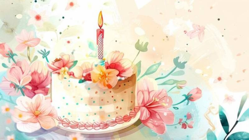 Hình nền bánh sinh nhật hoạt hình
