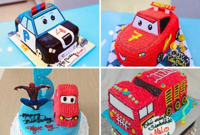 Kiểu dáng đa dạng của bánh sinh nhật ô tô