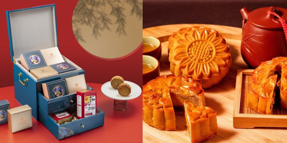 Mâm bánh trung thu đa dạng và tách cà phê ấm áp, biểu tượng của mùa lễ hội đoàn viên và xu hướng bánh trung thu cộng cà phê 2024