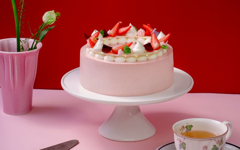 mẫu bánh sinh nhật mousse ổi hồng chanh dây thanh mát