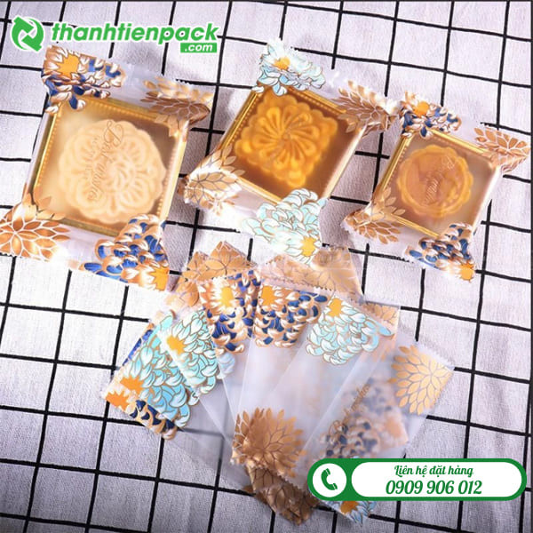 Mẫu bao bì bánh trung thu với họa tiết hoa sen tinh xảo