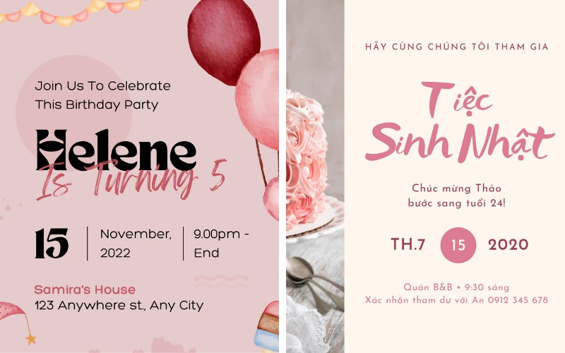 Mẫu thiệp sinh nhật đầy màu sắc