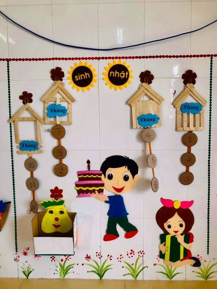Mẫu trang trí góc sinh nhật đơn giản với bóng bay và bảng chúc mừng sinh nhật