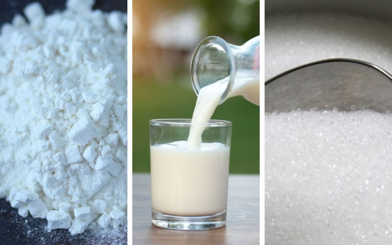 Nguyên liệu làm bánh mochi không nhân cơ bản