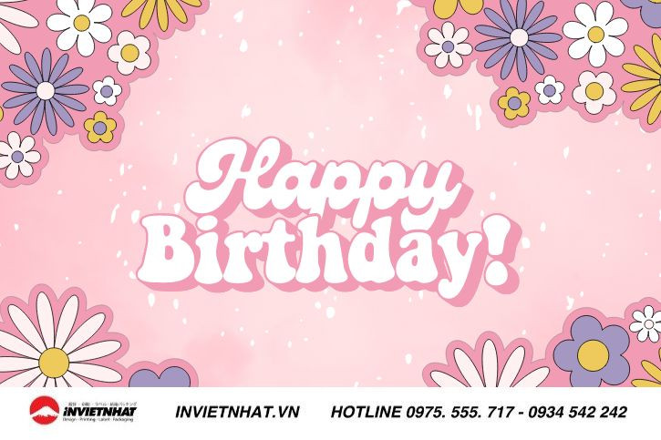 Phông nền ghép ảnh sinh nhật màu hồng pastel cho bé gái