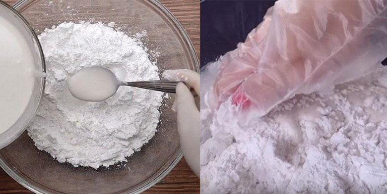 Quá trình trộn và ủ bột làm bánh bò nướng