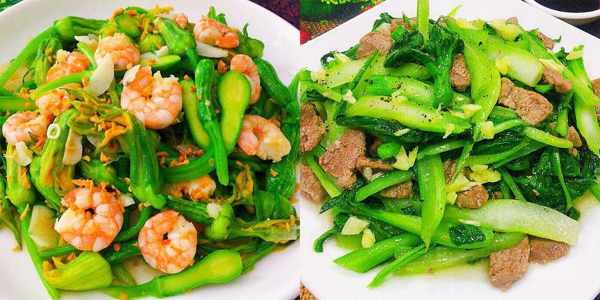 rau củ xào chay trong thực đơn sinh nhật nên ăn gì