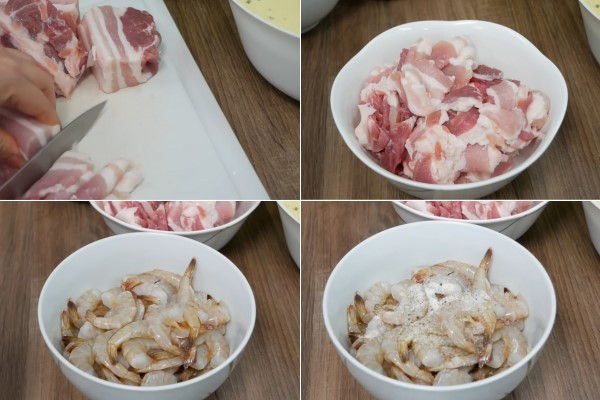 Sơ chế và ướp nhân tôm thịt làm bánh xèo miền Tây