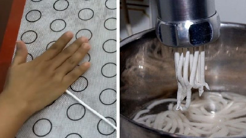 Tạo hình sợi bánh canh làm từ bột gì