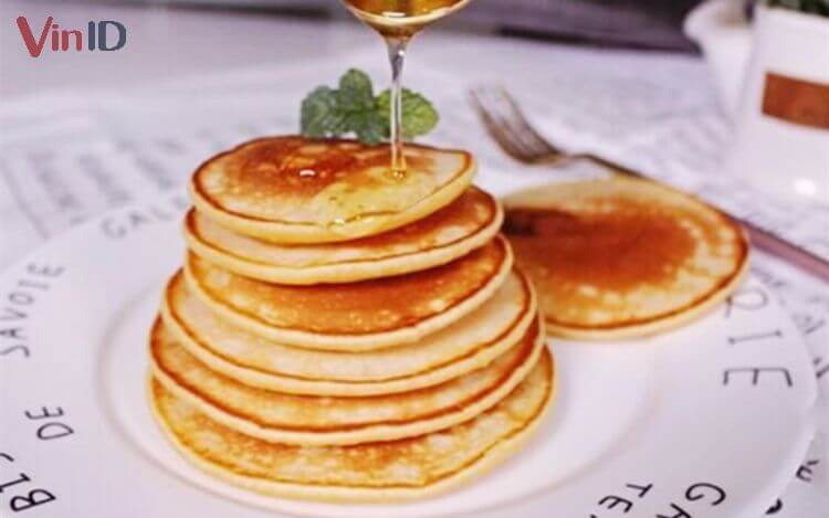 Thành phẩm bánh pancake không cần bột nở mềm xốp, đẹp mắt