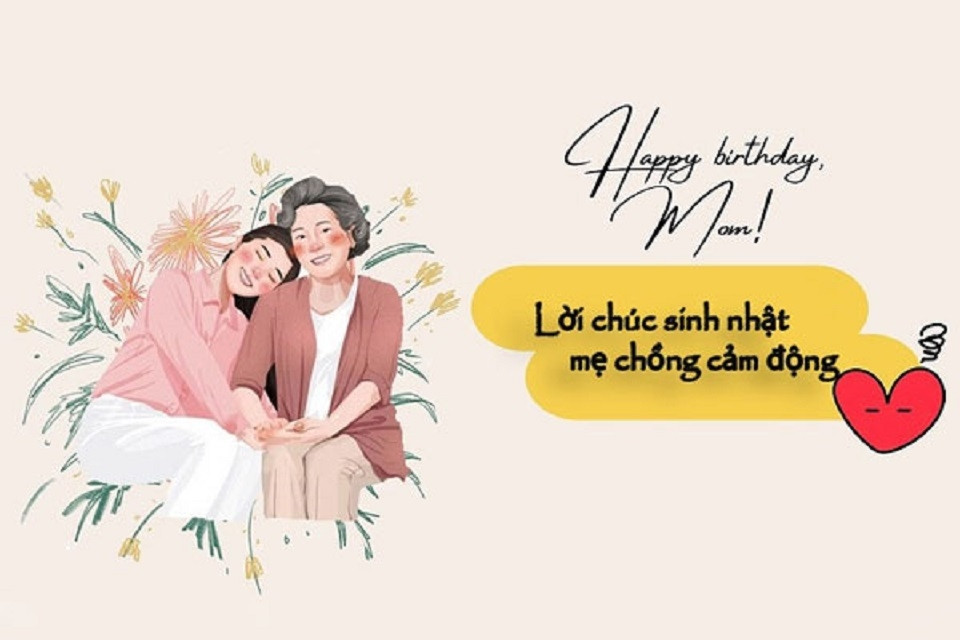 Thiệp chúc mừng sinh nhật mẹ chồng với lời chúc ngọt ngào