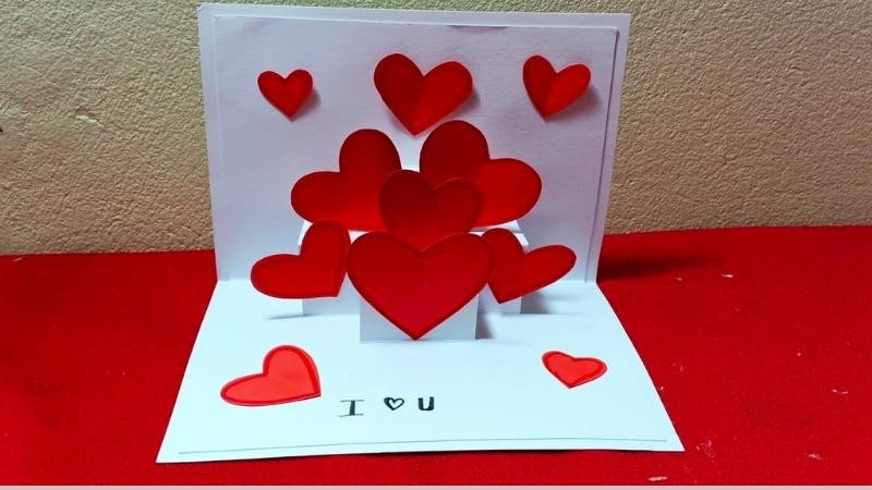 Thiệp chúc mừng sinh nhật tặng người yêu 3D đẹp mắt với trái tim