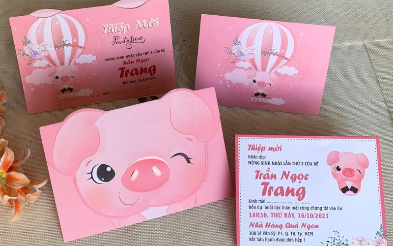 Thiệp mời sinh nhật cá nhân hóa cho bé