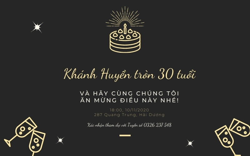 Thiệp sinh nhật đẳng cấp với thiết kế tối giản, tông màu xanh ngọc quý phái