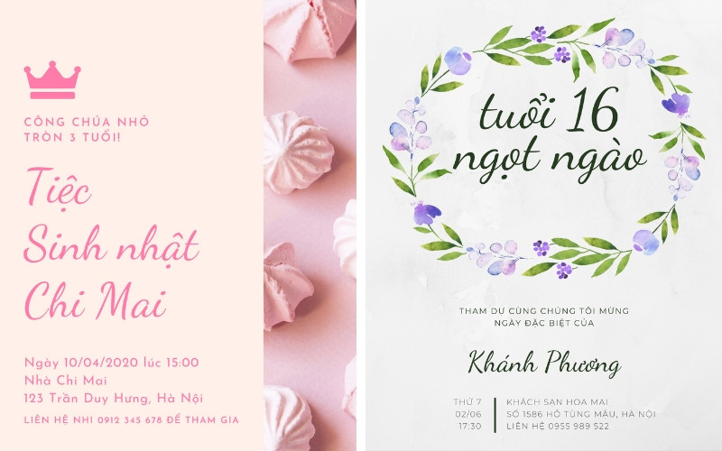 Thiệp sinh nhật ngọt ngào cho phái nữ