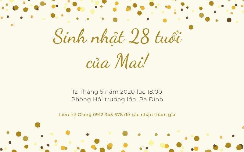 Thiệp sinh nhật tinh tế với dải ruy băng lụa và chữ in nổi bật
