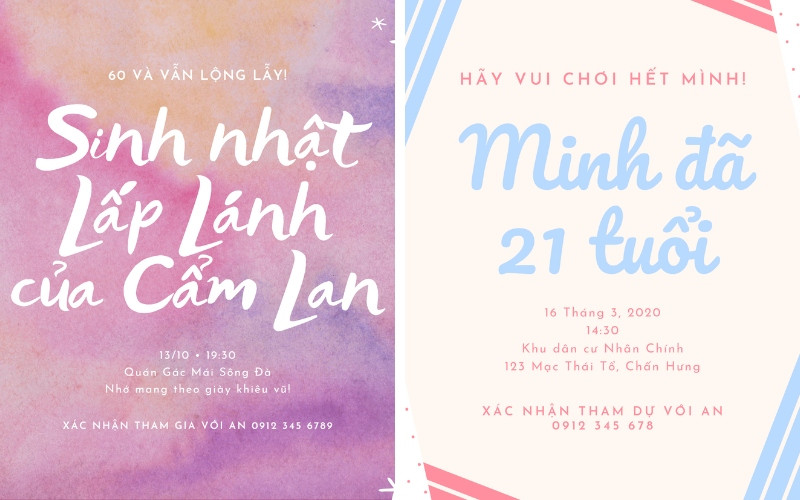Thiệp sinh nhật với thiết kế dễ thương