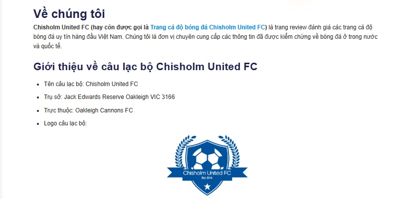 Quy tắc đạo đức nghề nghiệp là kim chỉ nam của ChisholmUnitedFC