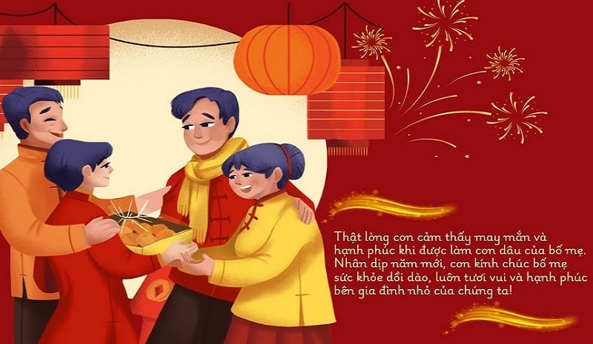 Những câu chúc tết bố mẹ vợ/chồng hay nhất
