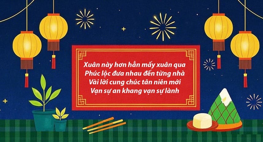 Hình Tết kèm lời chúc ý nghĩa