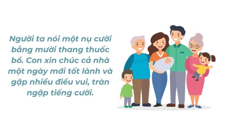 Lời chúc dành cho gia đình thường nhẹ nhàng, ấm áp