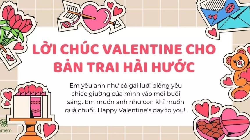 Lời chúc valentine dành cho bạn trai mang phong cách hài hước