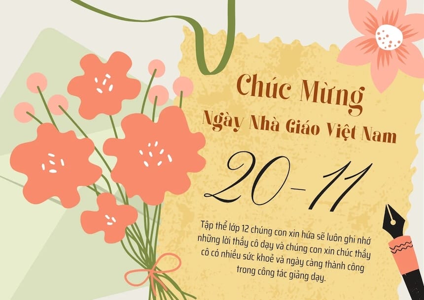 Thiệp 20/11 được thiết kế với nhiều xu hướng, ý tưởng khác nhau
