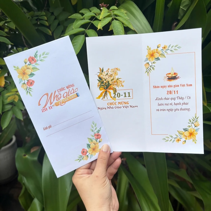 Thiệp chúc mừng 20/11 đơn giản trở thành xu hướng được ưa chuộng hiện nay