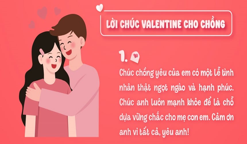Lời chúc ngọt ngào tặng chồng nhân ngày Valentine