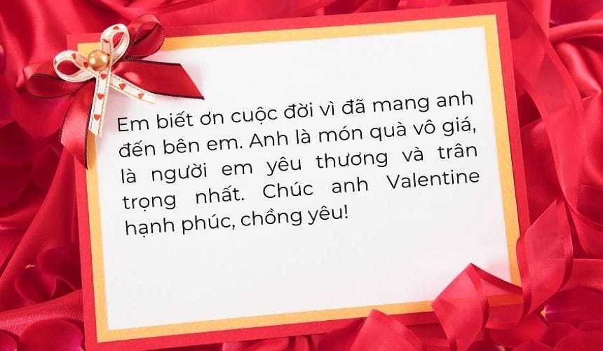 Lời chúc Valentine tặng chồng cảm động
