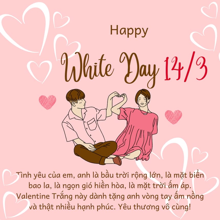 Một lời chúc Valentine Trắng ngọt ngào gửi đến bạn trai