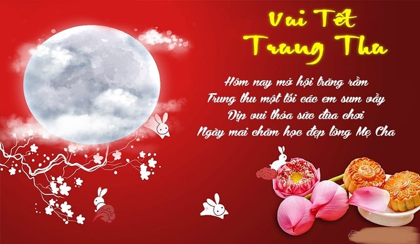 Màu sắc phù hợp khi thiết kế thiệp trung thu