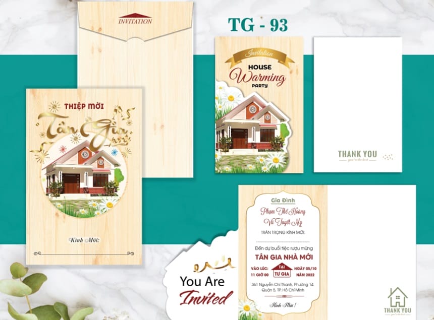 Nhiều thiệp mừng nhà mới theo phong cách riêng của gia chủ